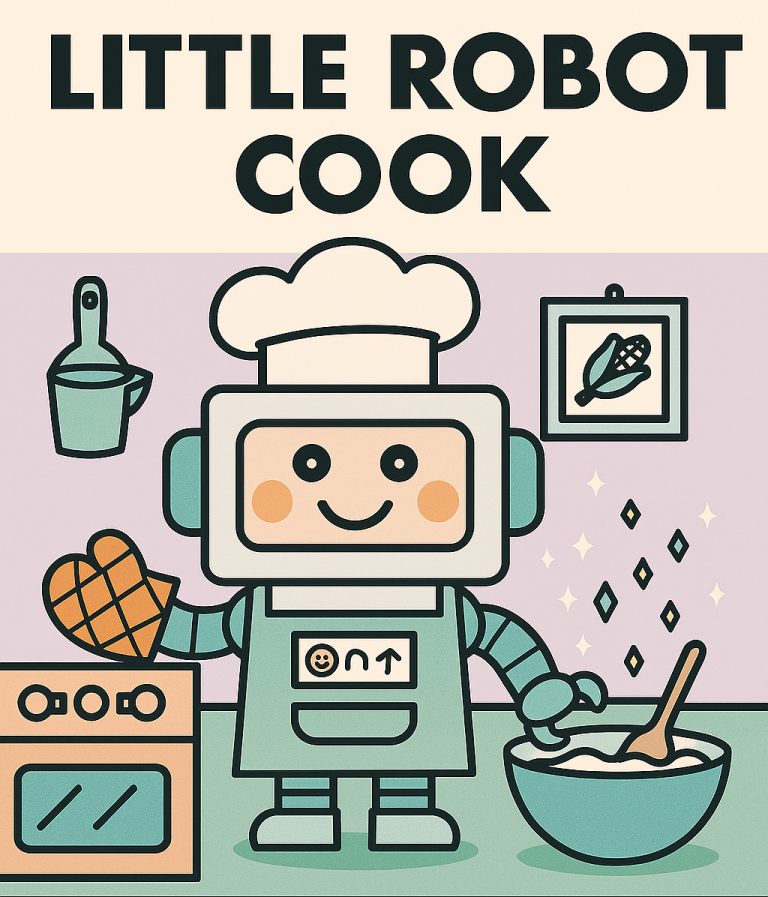 Little robot cook Robot character cooking